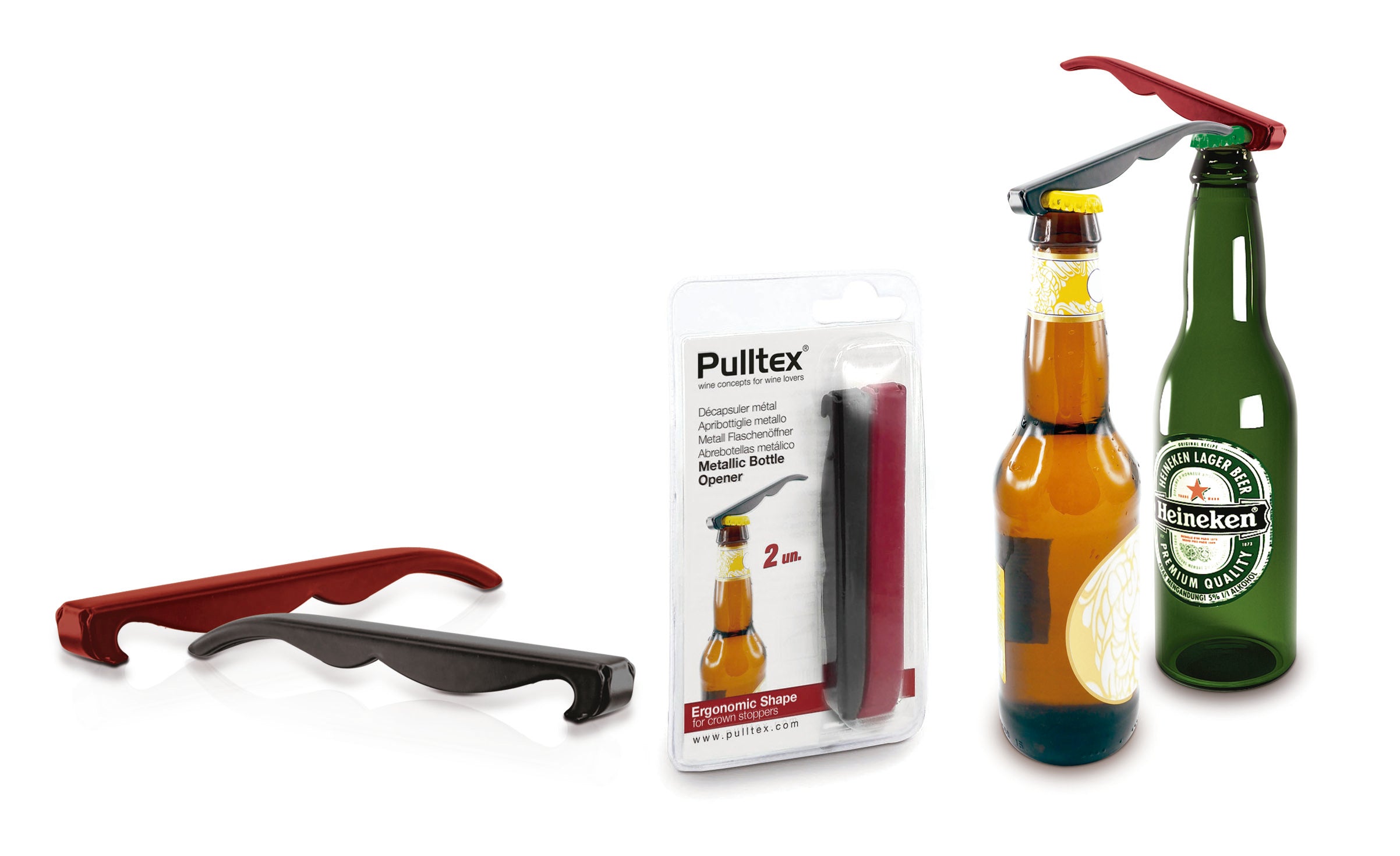 Pulltex Beer Bottle Openers - Pack of 2 (Black)