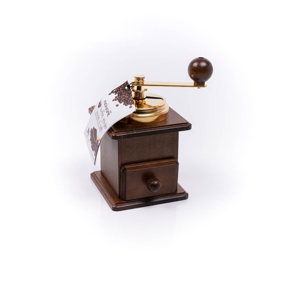 Beechwood CLASSIC Walnut and Gold Coffee Grinder