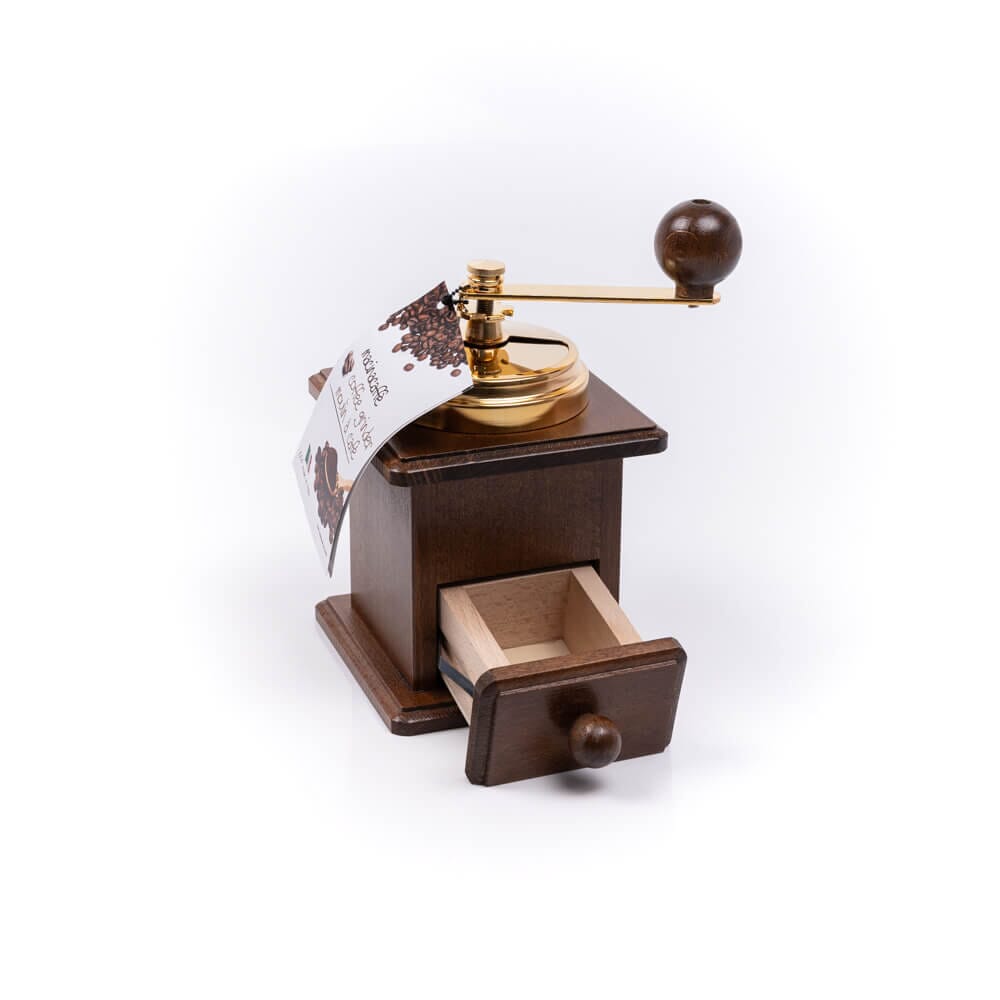 Beechwood CLASSIC Walnut and Gold Coffee Grinder