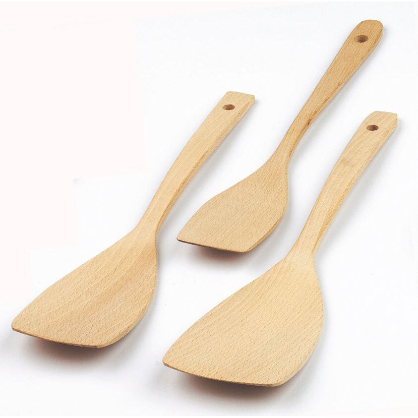 Curved Beechwood Spatulas - Small, Medium and Large