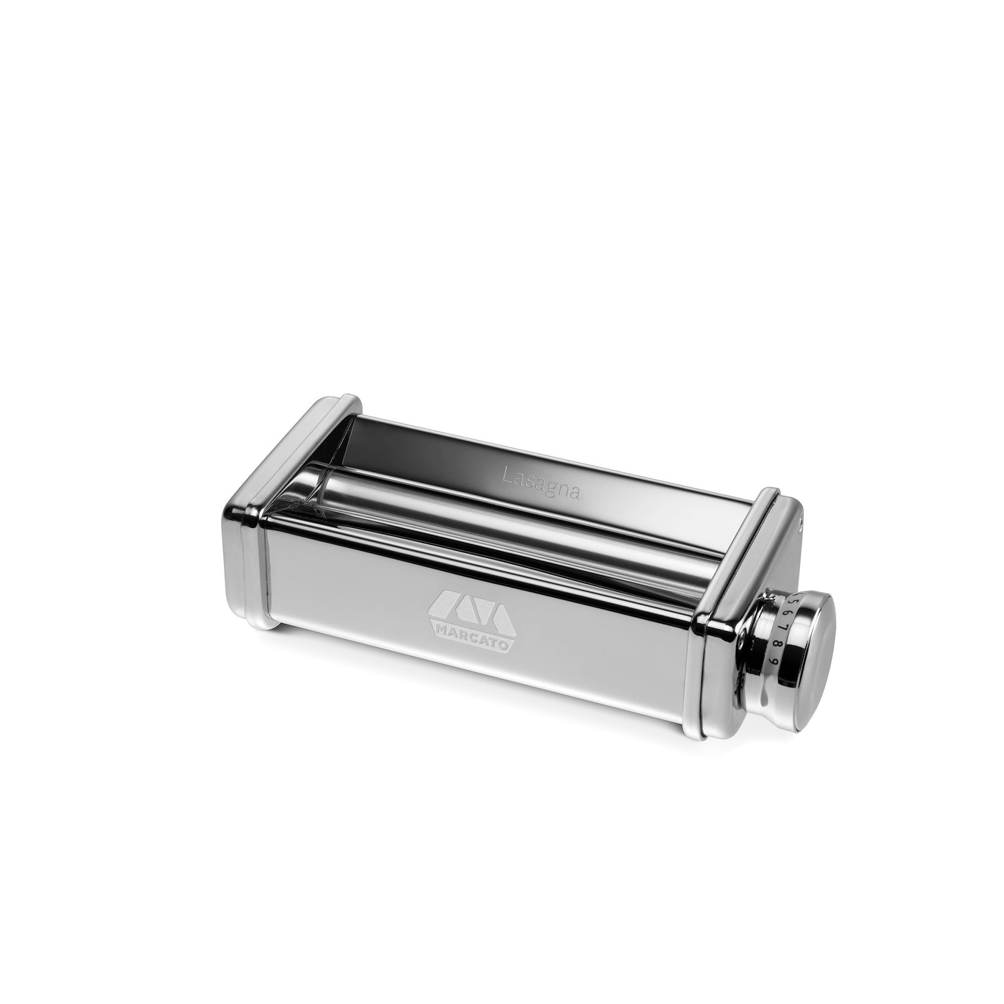 Lasagna attachment for a Marcato Pasta Fresca Machine on a white background