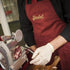 Berkel Apron – Red or Black Cotton with Gold Embroidery