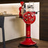 Red Berkel Volano B114 flywheel machine on the matching stand in a modern kitchen