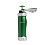 Green Marcato biscuit press in front of a white background