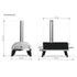 Dimensions diagram of a ZiiPa Piana pizza oven shown from front and side views with measurements in centimeters on a white background.