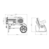 Technical drawing of a Berkel Icon Line 170 food slicer with dimensions labeled