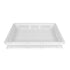 Front view of the empty 60 x 40cm perforated pasta and dough tray