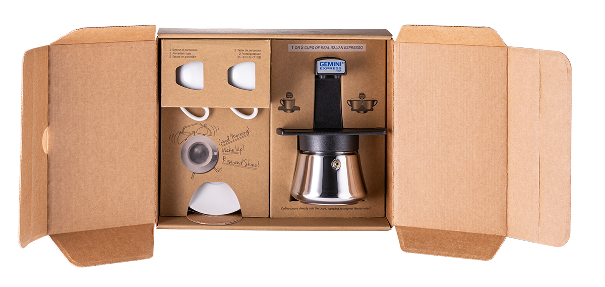 Gemini Express® Special Edition Aluminium Stovetop Moka Pot Set (Induction)