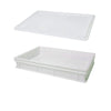 Cassetta per impasto pizza con coperchio 60 x 40 cm bianca
