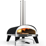 ZiiPa Piana wood-fired pizza oven in Charcoal, 3/4 angle on white background