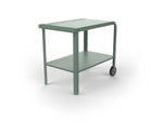 Vallone Pizza Oven trolley in Eucalyptus, 3/4 view on a white background
