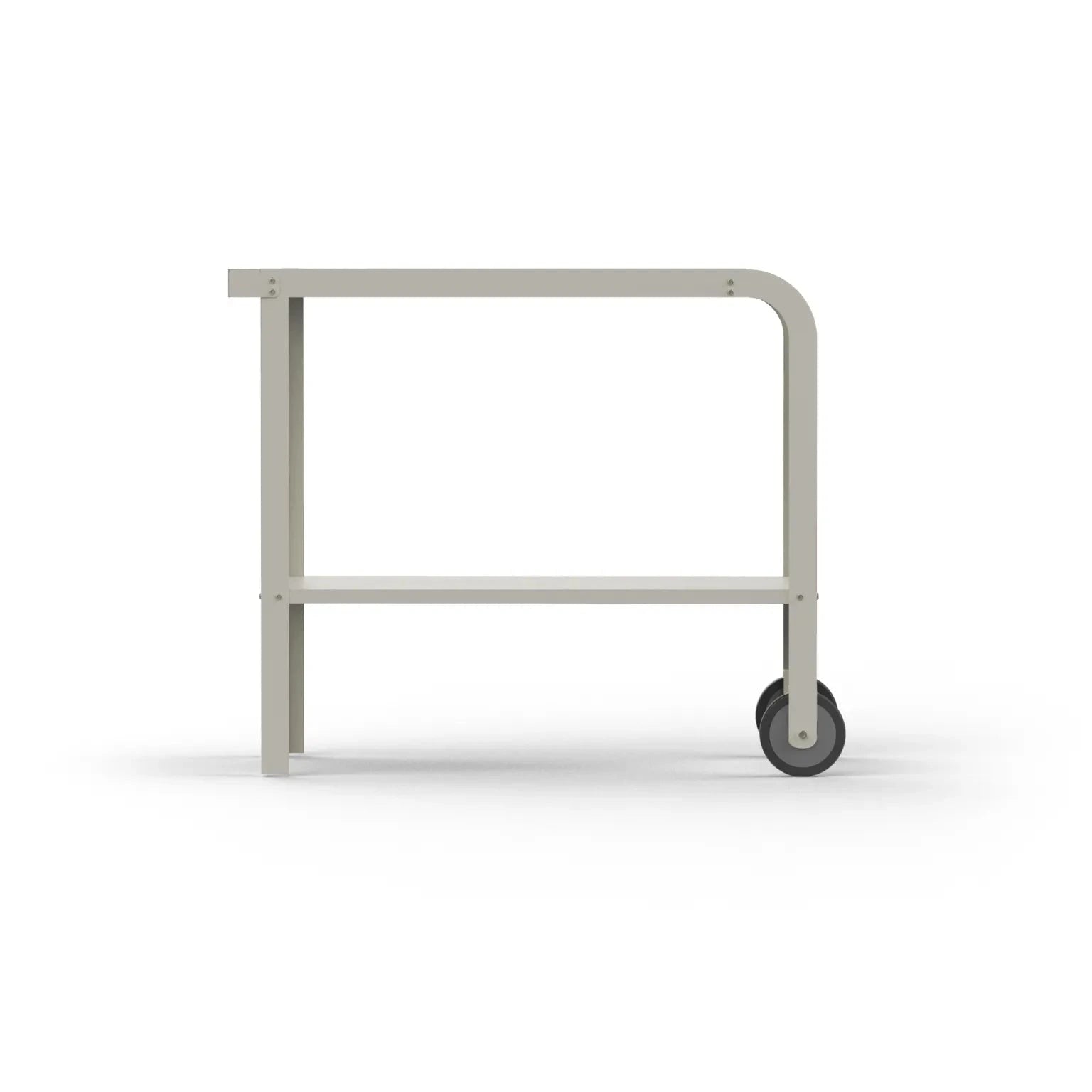 Vallone Pizza Oven trolley in Chalk, side view on a white background