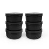 Set of 6 Charcoal Spetina dough boxes stacked on a white background