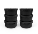 Set of 6 Charcoal Spetina dough boxes stacked on a white background