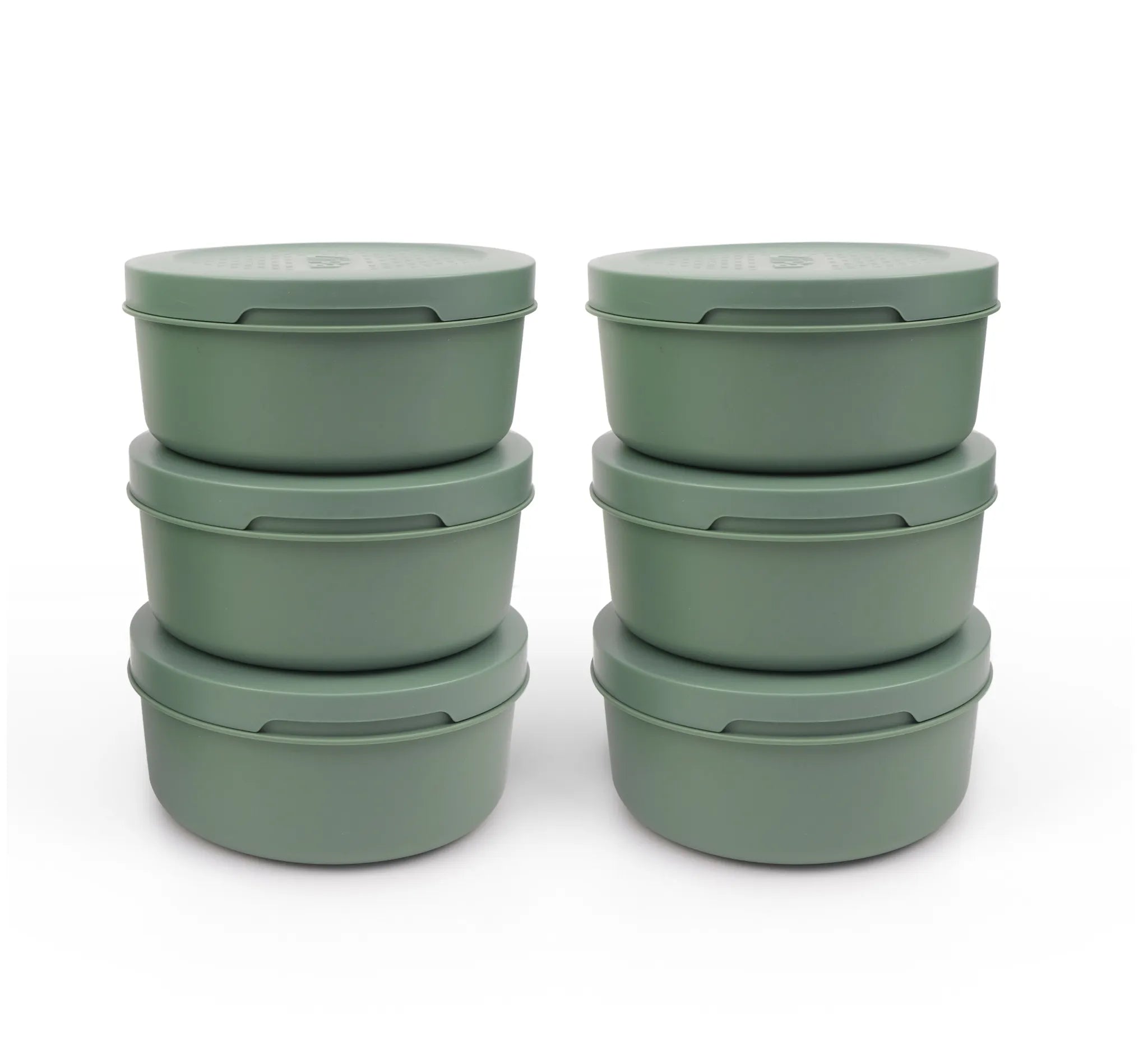 Set of 6 Eucalyptus Spetina dough boxes stacked on a white background