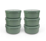 Set of 6 Eucalyptus Spetina dough boxes stacked on a white background