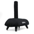 3/4 view of a ZiiPa Piana pizza oven in a Sacco protective cover on a white background