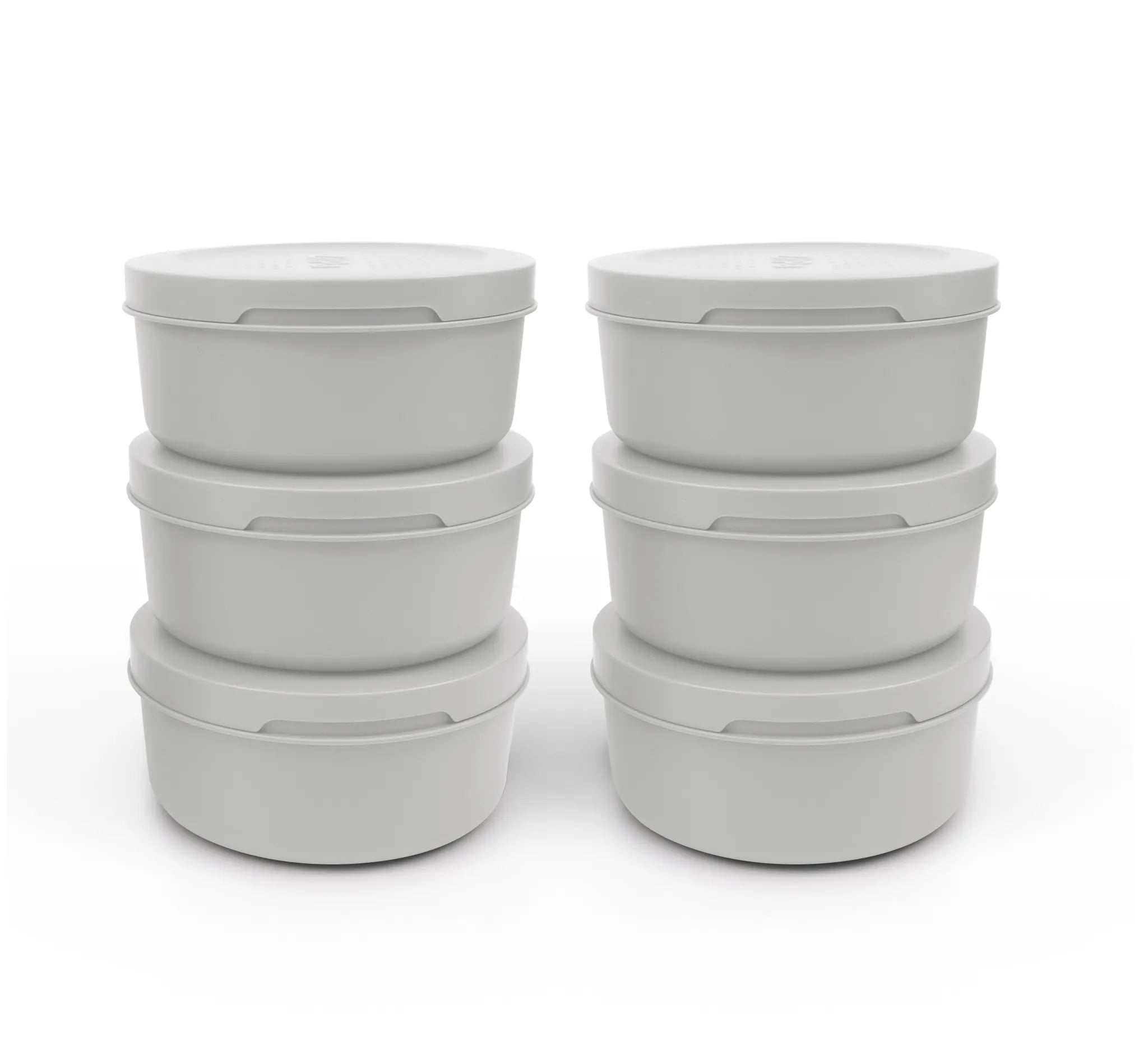 Set of 6 Chalk Spetina dough boxes stacked on a white background