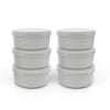 Set of 6 Chalk Spetina dough boxes stacked on a white background