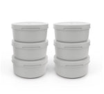 Set of 6 Chalk Spetina dough boxes stacked on a white background