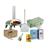 ZiiPa Piana Starter Kit in eucalyptus green: pizza oven, peel, storage bag, box of beech pellets, scoop, San Marzano tomatoes, 00 flour and semola