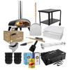 ZiiPa Piana Ultimate Kit in charcoal: pizza oven, serving trolley, peel, storage bag, beech pellets, pellet dispenser, scoop, topping station, dough boxes, cutting wheel, stone brush, San Marzano tomatoes, 00 flour and semola