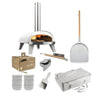 ZiiPa Piana Pizza Night Kit in chalkgreen: pizza oven, peel, storage bag, beech pellets, pellet scoop, pellet dispenser, six dough boxes and stone cleaning brush