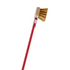 A Cerutti Inox low-profile pizza oven cleaning brush with a red handle and brass bristles, shown against a plain white background.