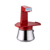 Red Gemini Express® Aluminium Stovetop Moka Pot with induction base, made in Italy for brewing authentic espresso.