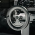 Close-up of the handle on the Berkel Volano B114X flywheel slicer, showing Berkel branding and "Milano"