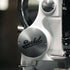 Close-up of Berkel branding on the Berkel Volano B114X flywheel slicer