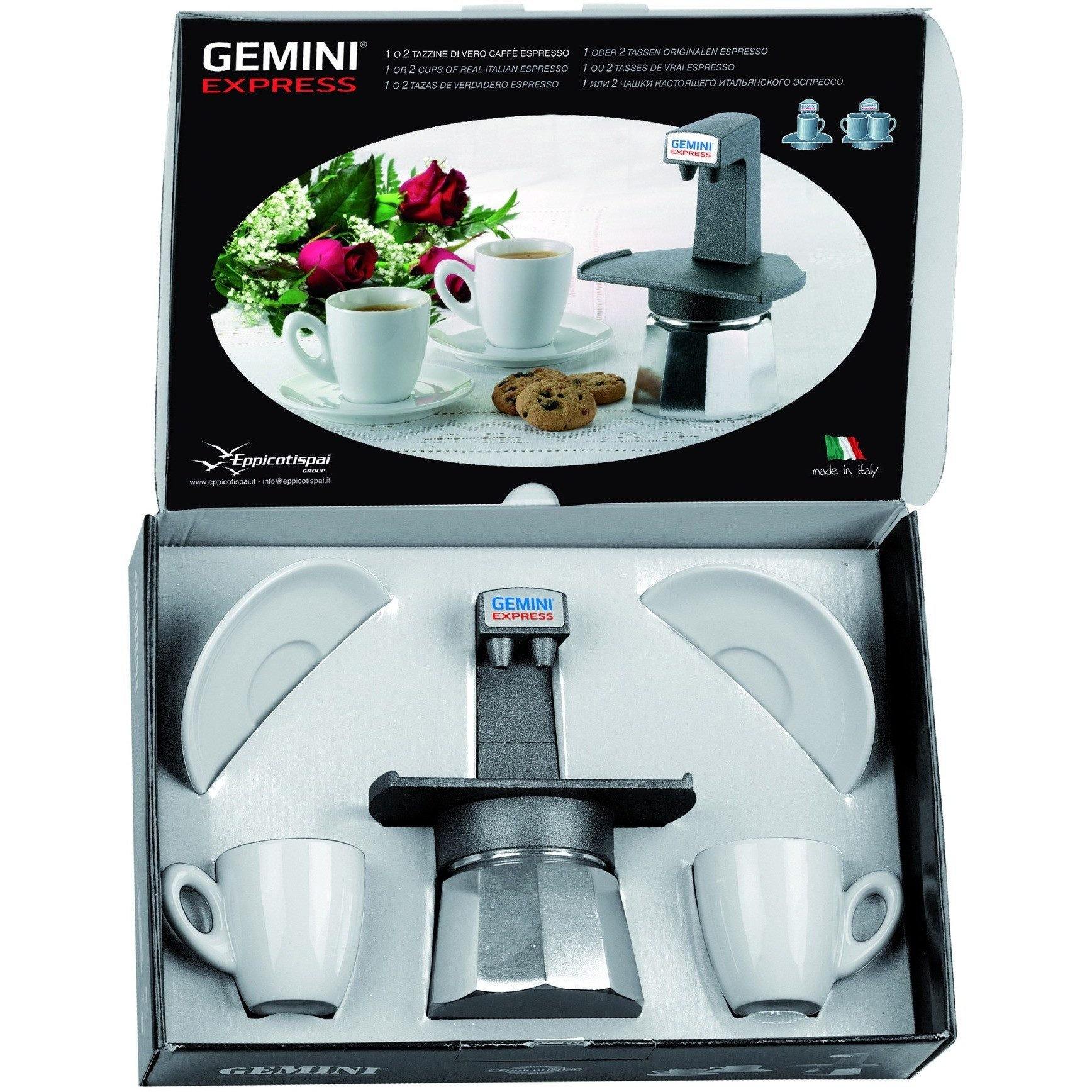 Gemini Express Coffee Pot and Espresso Cups Set - Pasta Kitchen (tutto pasta)
